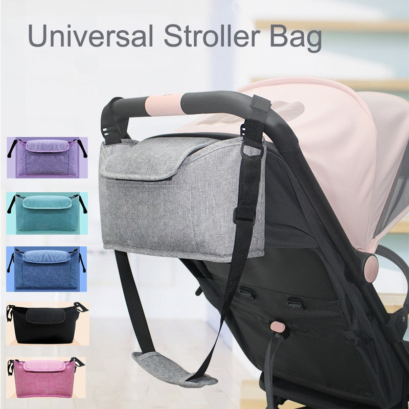 Universal Baby Stroller Organizer Bag with Cup Holder and Storage Pockets