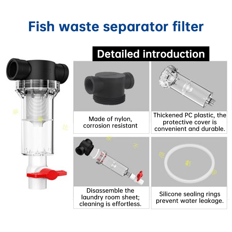Aquarium Fish Toilet Waste Separator | High Flow Pre-Filter Sediment Collector