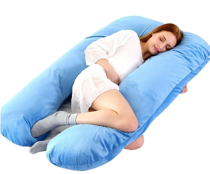 Multifunctional U-Shaped Full Body Pregnancy Pillow for Side Sleeping & Nursing Support