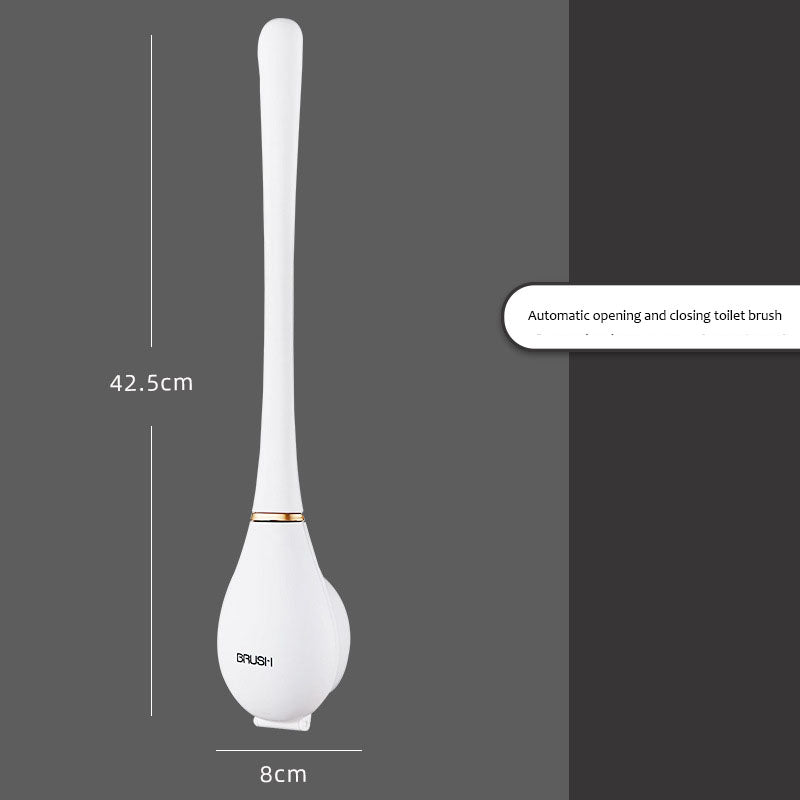 Wall-Mounted Silicone Toilet Brush with Quick-Drying Holder – Long Handle Soft Bristle Scrubber for Deep Cleaning