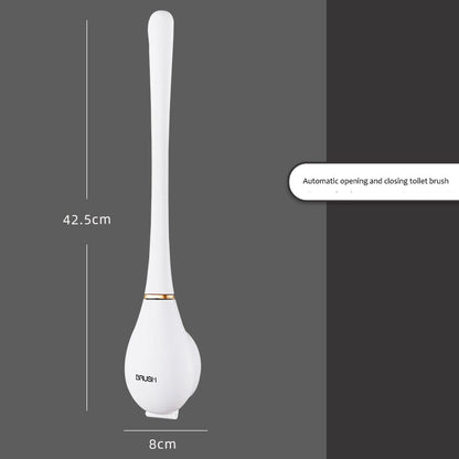 Wall-Mounted Silicone Toilet Brush with Quick-Drying Holder – Long Handle Soft Bristle Scrubber for Deep Cleaning