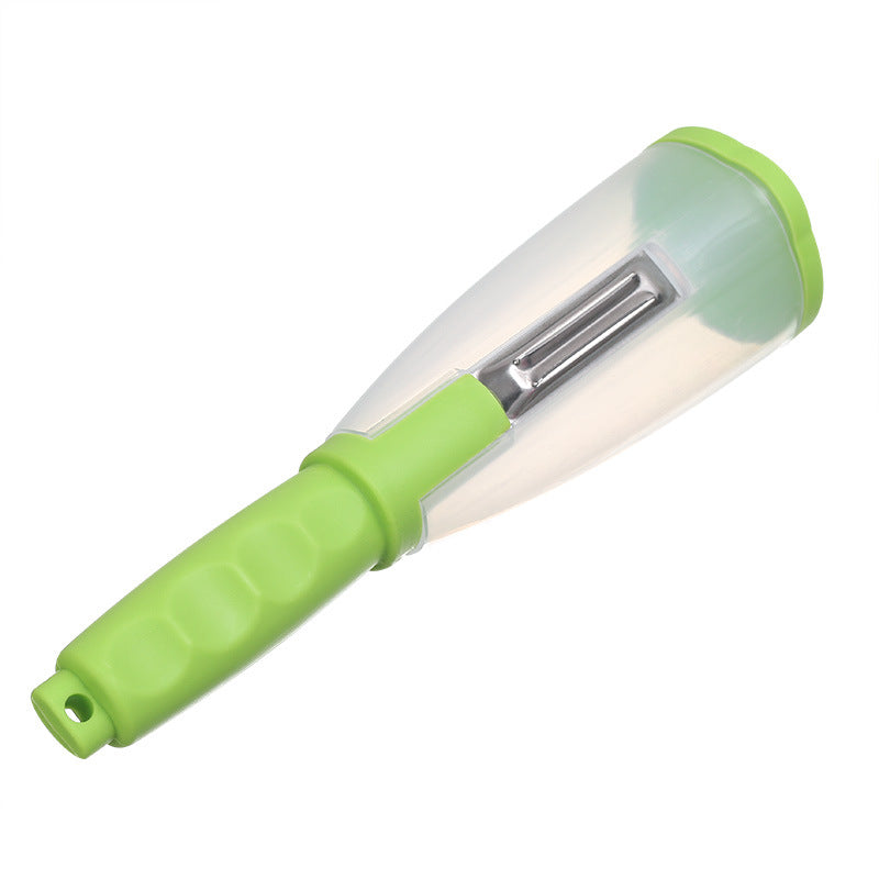 Multi-Functional Vegetable Peeler with Trash Storage Box - Stainless Steel Blade Potato & Carrot Skin Scraper