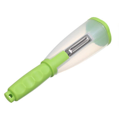 Multi-Functional Vegetable Peeler with Trash Storage Box - Stainless Steel Blade Potato & Carrot Skin Scraper