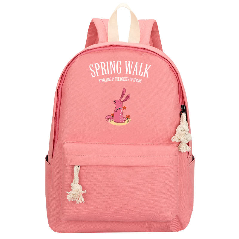 Creative Pink Oxford Cloth Anime Backpack for Primary & Middle School Students