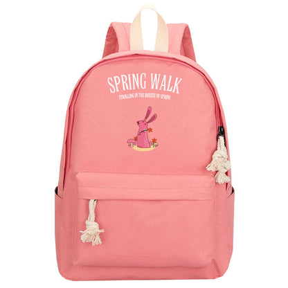 Creative Pink Oxford Cloth Anime Backpack for Primary & Middle School Students