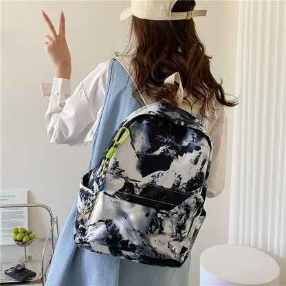 Women's Trendy Abstract Oil Painting Canvas Backpack - Casual Student & Travel Bag