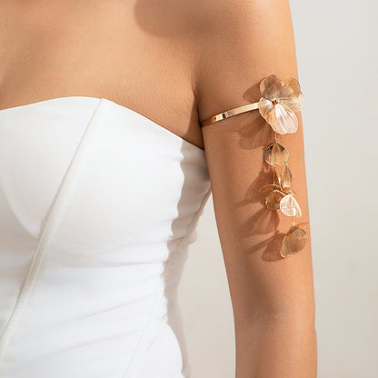 Retro Gold Ginkgo Leaf Tassel Necklace & Long Drop Earrings Set