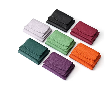 Slim Genuine Leather RFID Wallet with Money Clip and Card Slots
