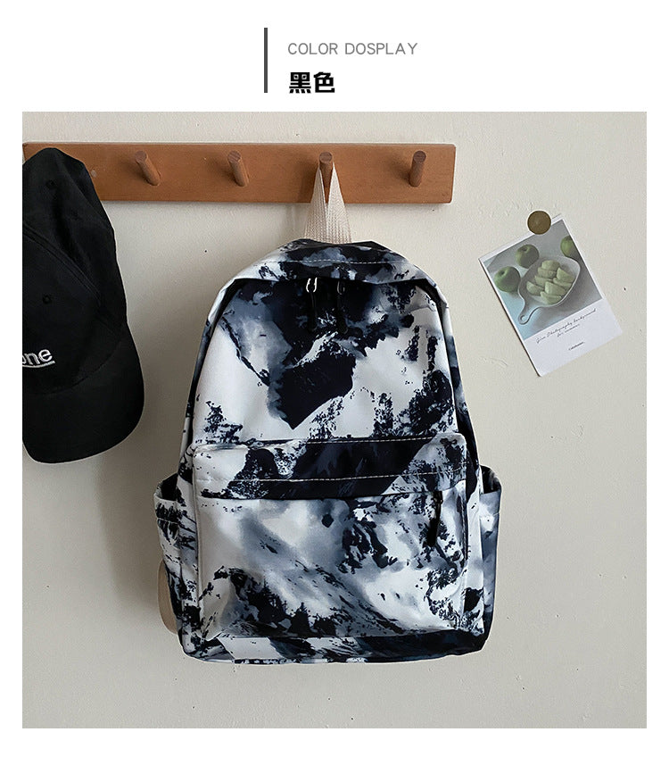 Women's Trendy Abstract Oil Painting Canvas Backpack - Casual Student & Travel Bag