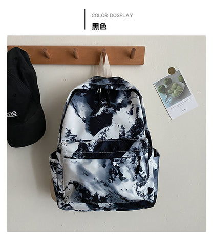 Women's Trendy Abstract Oil Painting Canvas Backpack - Casual Student & Travel Bag