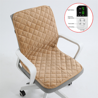 Smart Heated Office Chair Cushion | Electric Mat with Timer & Integrated Backrest (220V)