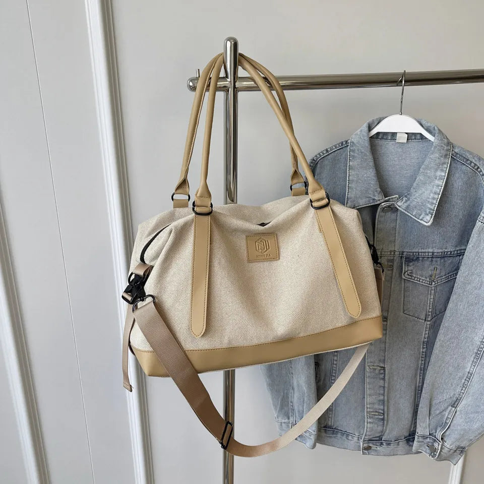 Stylish Contrast Color Travel Duffel Bag (Weekend/Gym Use)