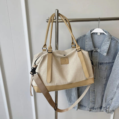 Stylish Contrast Color Travel Duffel Bag (Weekend/Gym Use)