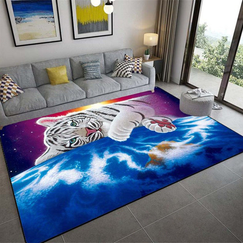 Luxury 3D Realistic Tiger Print Carpet – Large Three-Dimensional Animal Pattern Area Rug for Living Room