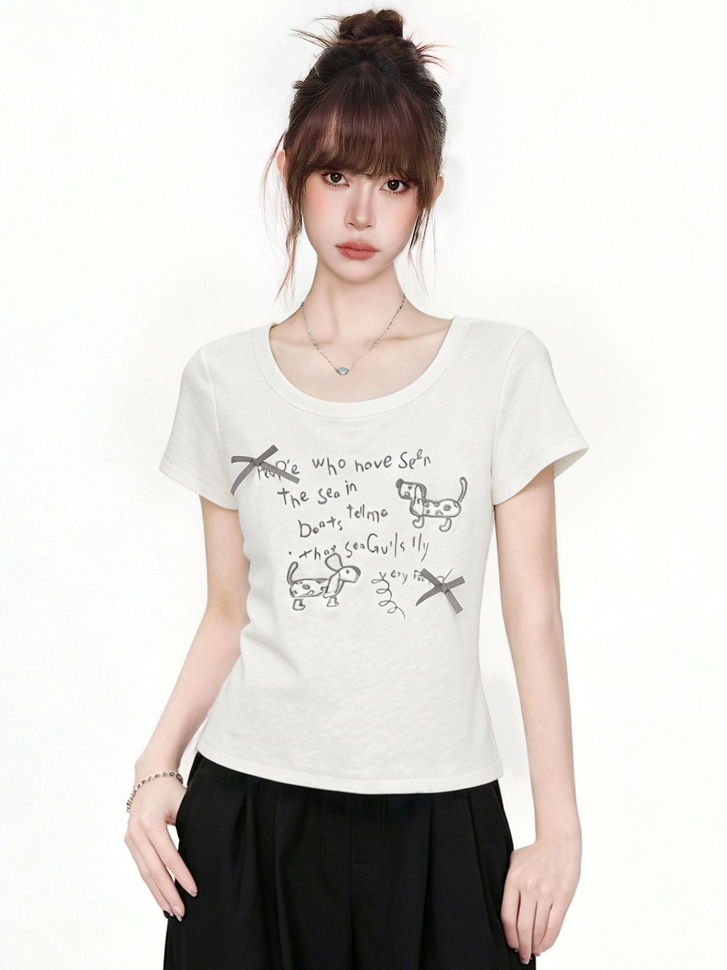 Women's Cute Dachshund Graphic Regular Fit Short Sleeve T-Shirt