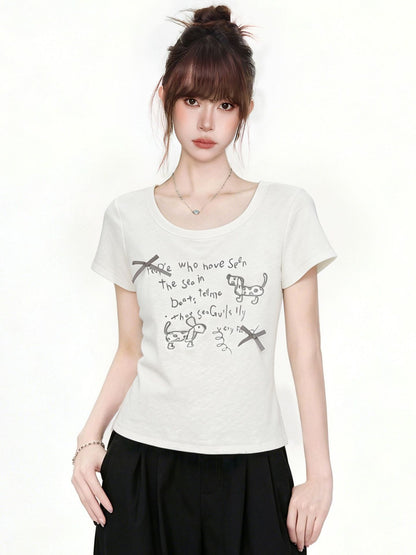 Women's Cute Dachshund Graphic Regular Fit Short Sleeve T-Shirt