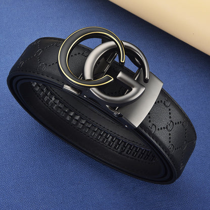 Men's Genuine Leather Automatic Buckle Belt | Versatile Business & Casual Fashion