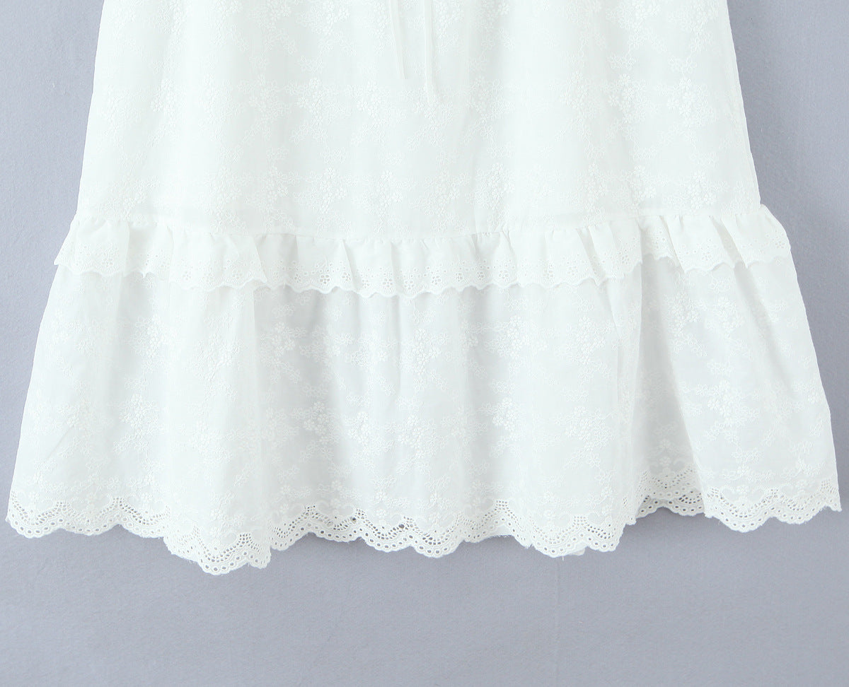 Women's Chic Lace Patchwork Maxi Skirt - Graceful White Summer Bottoms