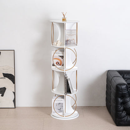 4-Tier 360° Rotating Bookshelf & Display Rack – Floor Standing Modern Storage Organizer for Home & Office