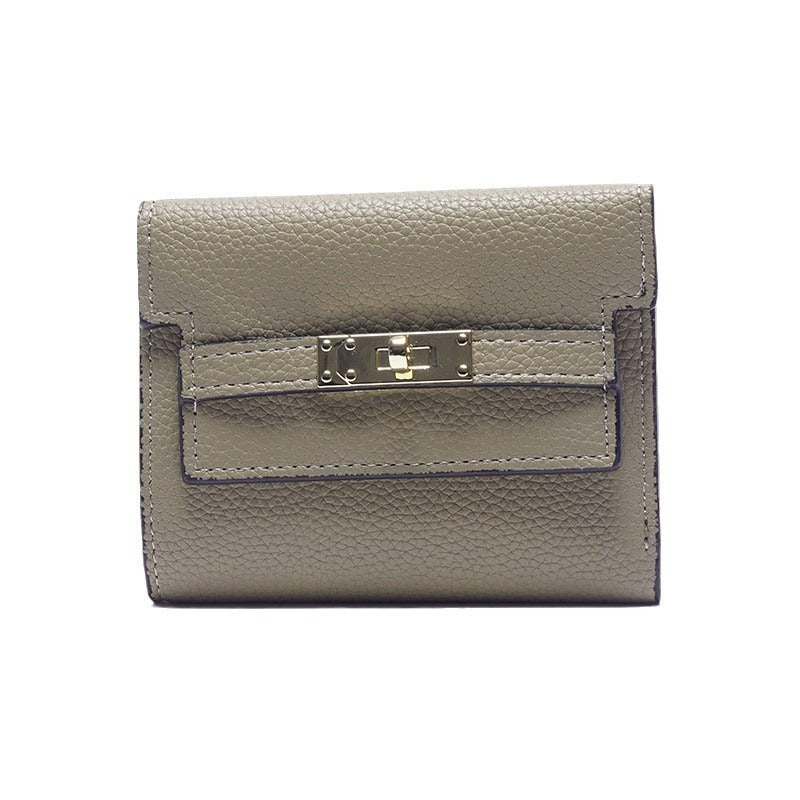 Women's Premium Small Wallet with Gold-Tone Buckle Closure - Instagram Style