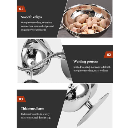 Stainless Steel Divided Serving Tray with Dip Bowls | Condiment Stand