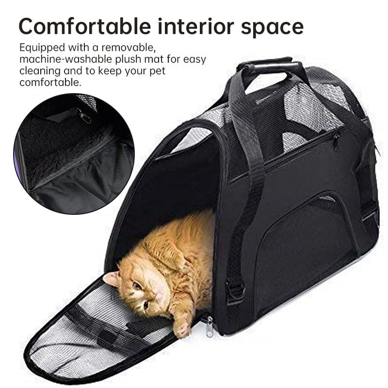 Premium Expandable Pet Carrier - Lightweight Mesh Travel Bag for Cats, Puppies & Small Pets