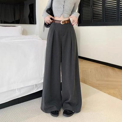 Elegant High Waisted Straight Leg Pants - Professional Office Wear