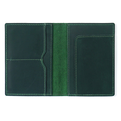 Handmade Genuine Leather Passport Holder & Travel Wallet - Slim Cowhide ID Card Case