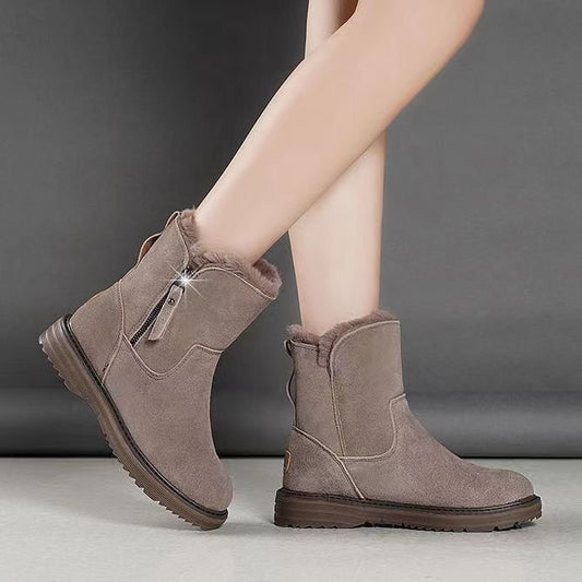 Women's Cold Resistant and Warm Snow Boots with Thickened Fleece Lining