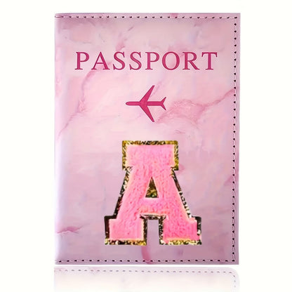 Monogrammed Pink Marble Effect Passport Clip