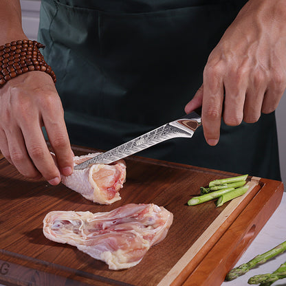 Fengjin Yaoying Series Boning Knife with Damascus Pattern and Resin Handle