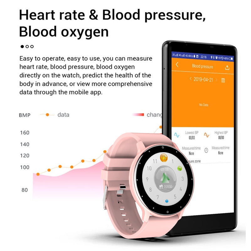 LIGE Unisex Smart Watch with Blood Pressure & Heart Rate Monitor - Pink Fitness Tracker