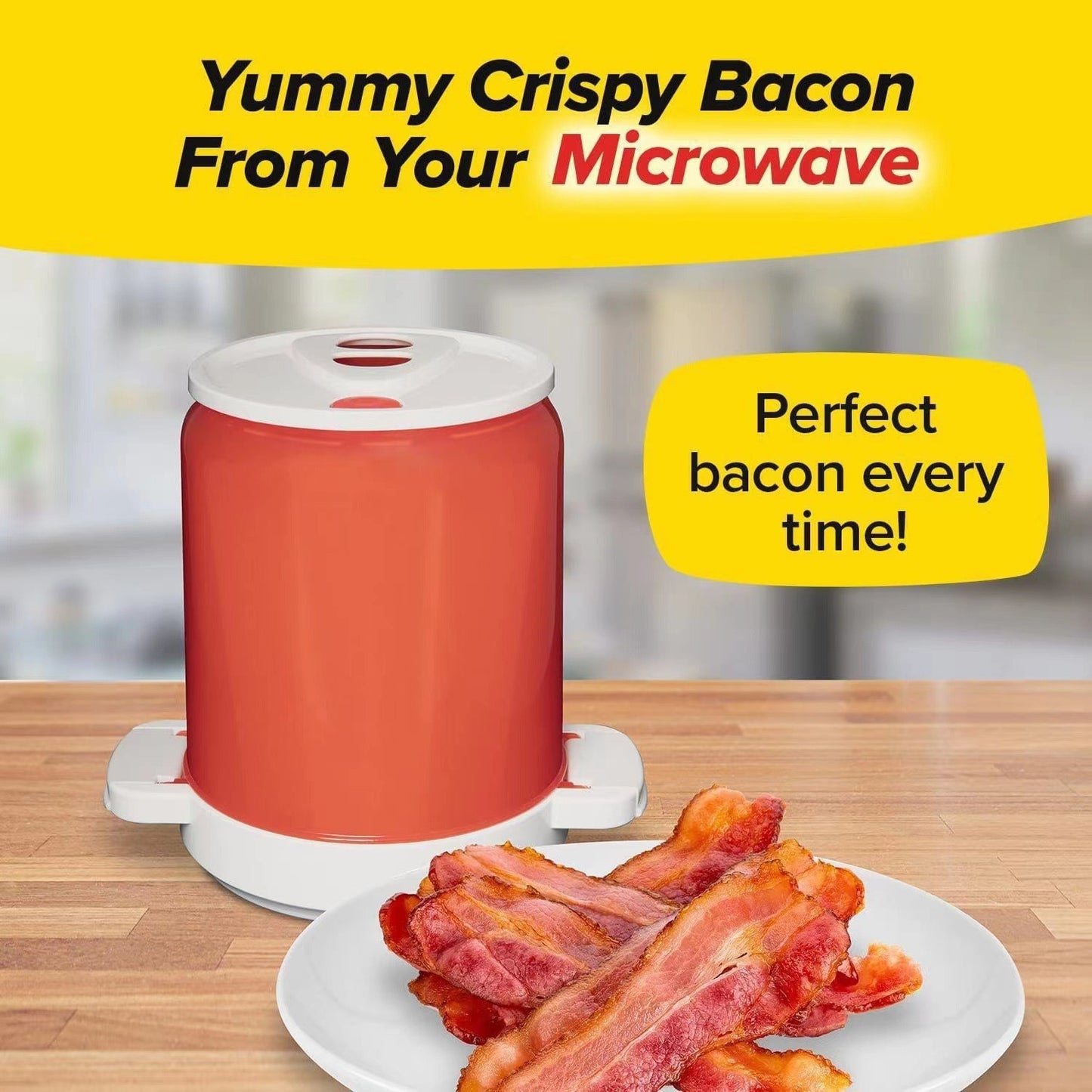 Smart Microwave Bacon Grill Rack - Crispy & Healthy Oil-Free Bacon Cooker Tray
