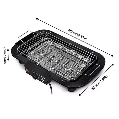 Smokeless Electric Barbecue Grill for Indoor Cooking & Outdoor Camping