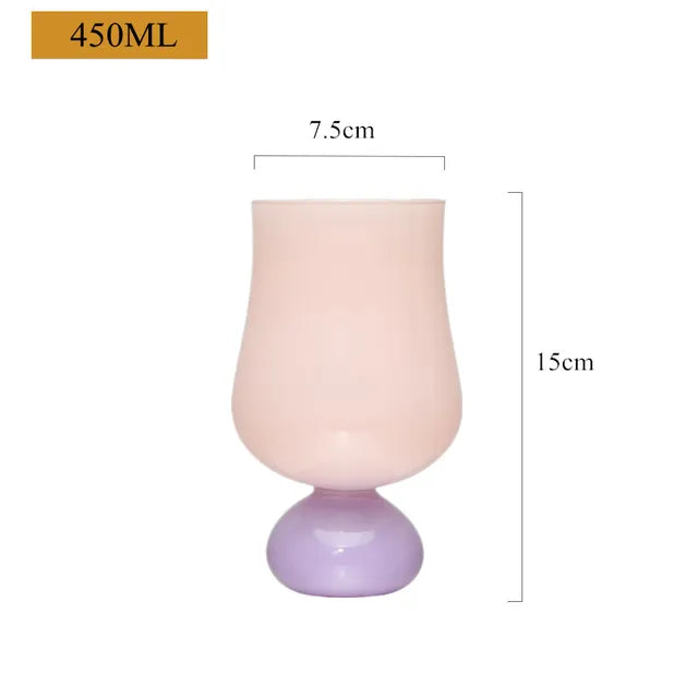 Aesthetic Medieval Style Pastel Tulip Glass | Large Capacity Multi-Use Cocktail & Dessert Cup
