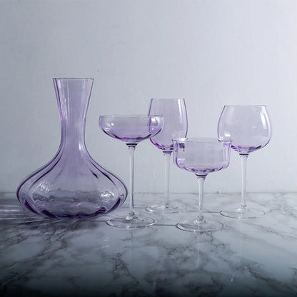 Luxury Lavender Crystal Wine Glass & Champagne Goblet Set | Nordic Style