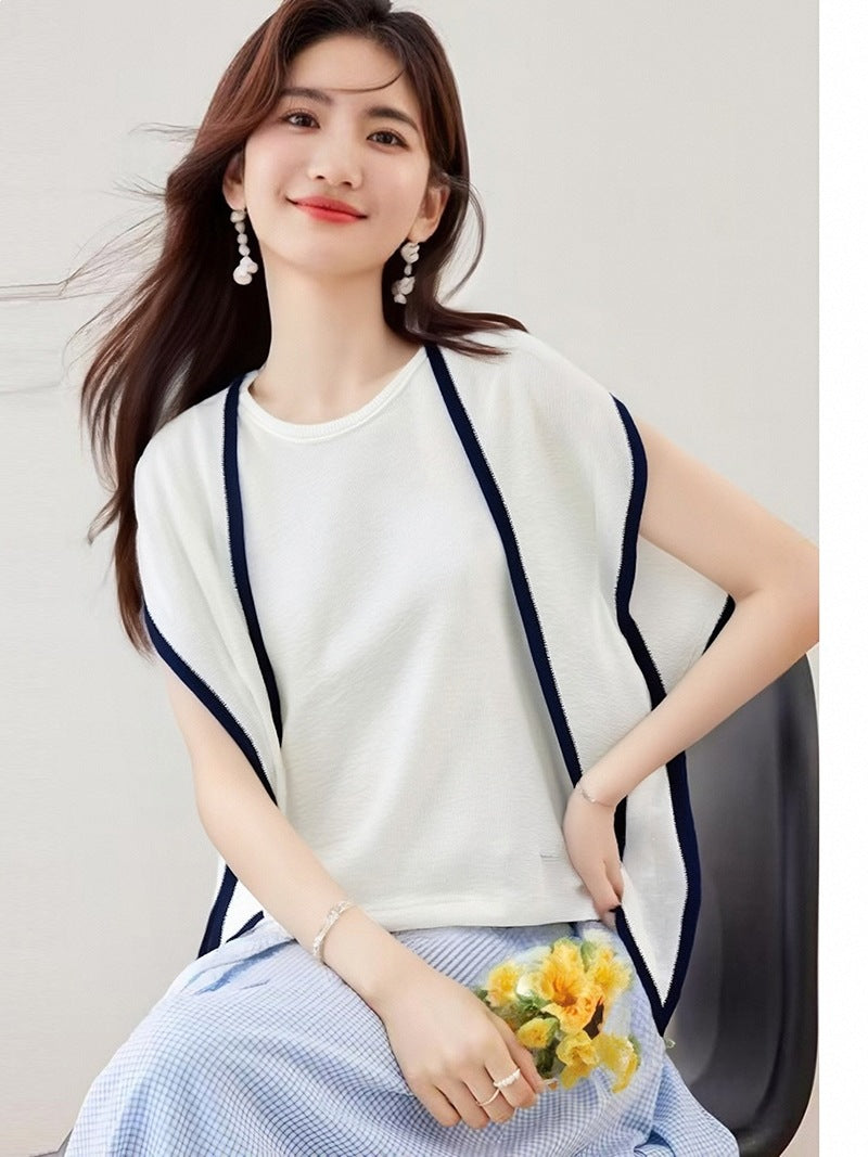 Women's Yellow Knitted Short Sleeve T-Shirt - Summer Outfit Chic Top