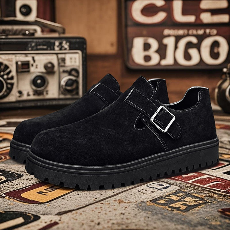 Men's Thick Soled Height Increasing Board/Casual Shoes (Buckle Accent)