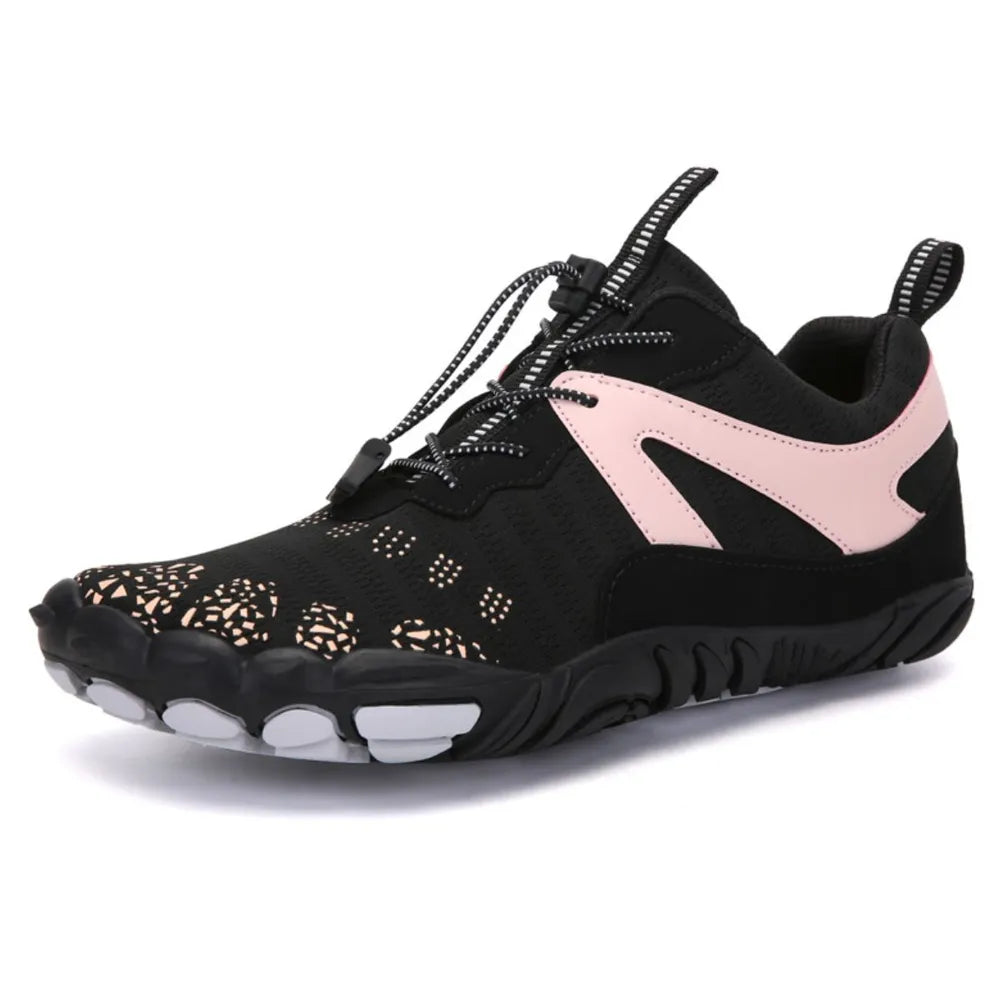 Men's Breathable Mesh Athletic Shoes - Elastic Lock Laces Contrast Sports Sneakers