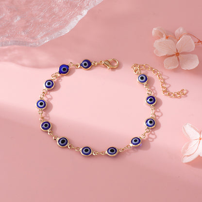Trendy Women's Gold Chain Evil Eye Bracelet (Nazar Amulet Jewelry)