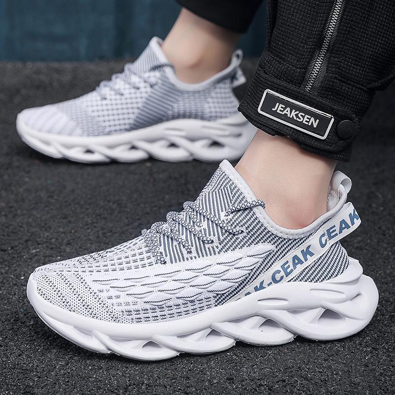 Men's Flyknit Mesh Running Shoes - Lightweight Casual Trendy Sneakers
