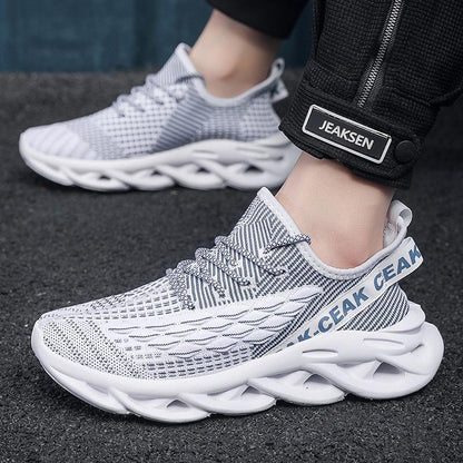 Men's Flyknit Mesh Running Shoes - Lightweight Casual Trendy Sneakers