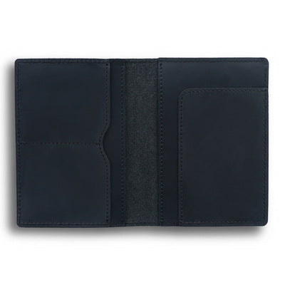 Handmade Genuine Leather Passport Holder & Travel Wallet - Slim Cowhide ID Card Case