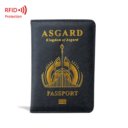 Hogwarts Magic School RFID Blocking Passport Cover - Cross Pattern PU Leather Travel Wallet