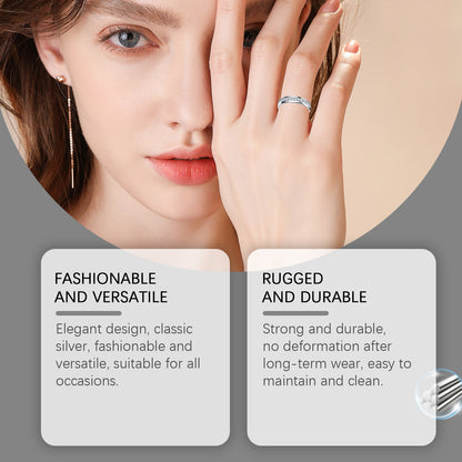 Hoexe Silver Dot Diamond Ring - Luxury Comfort Fit for Men & Women