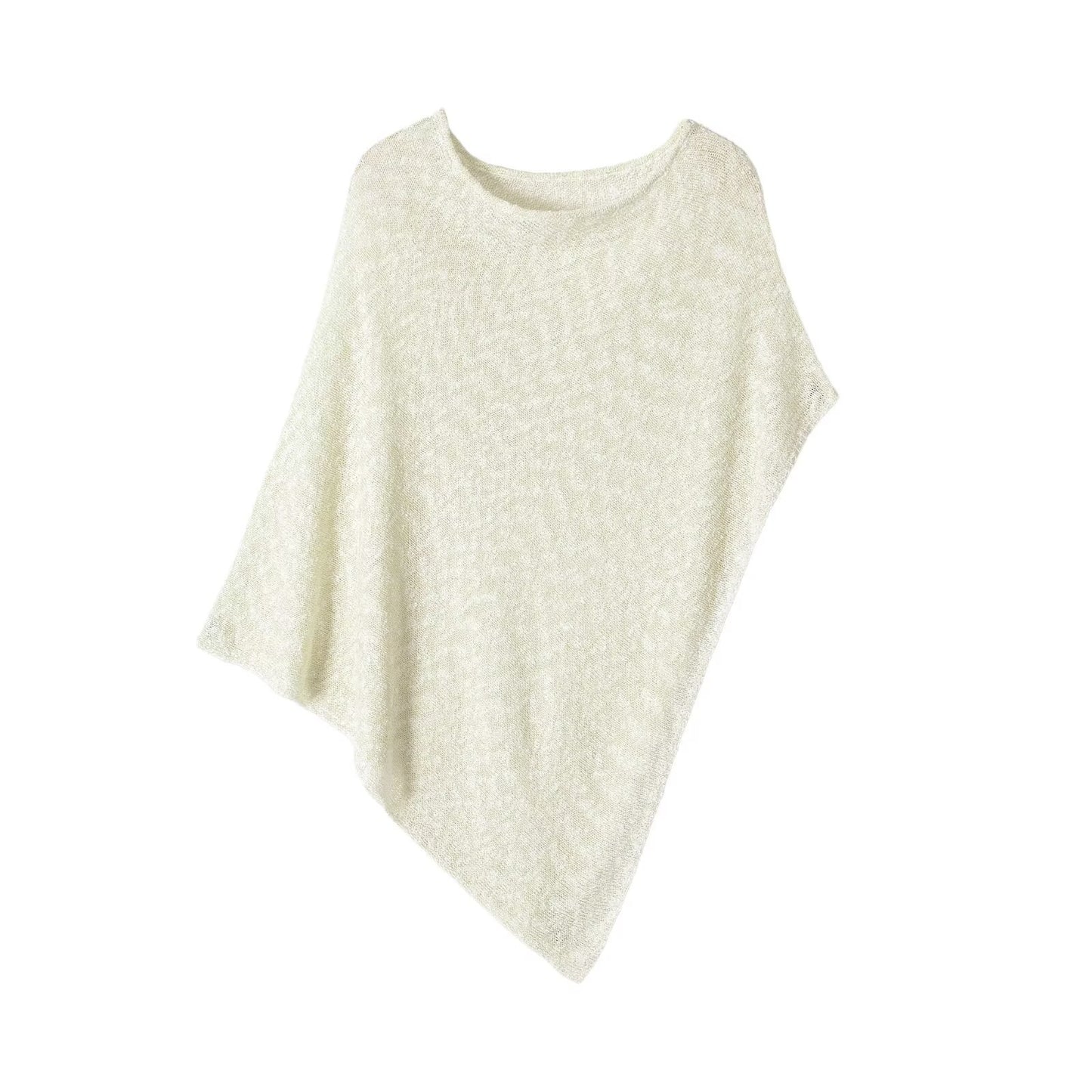 Elegant Asymmetric Batched Sleeve Cloak Top for Women