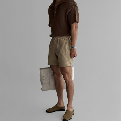 Men's Classic White Summer Shorts – Comfort Elastic Waist Relaxed Fit Cotton Shorts