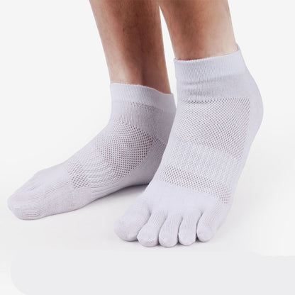 Premium 100% Cotton Five-Finger Socks for Men - Breathable Mesh Summer Socks