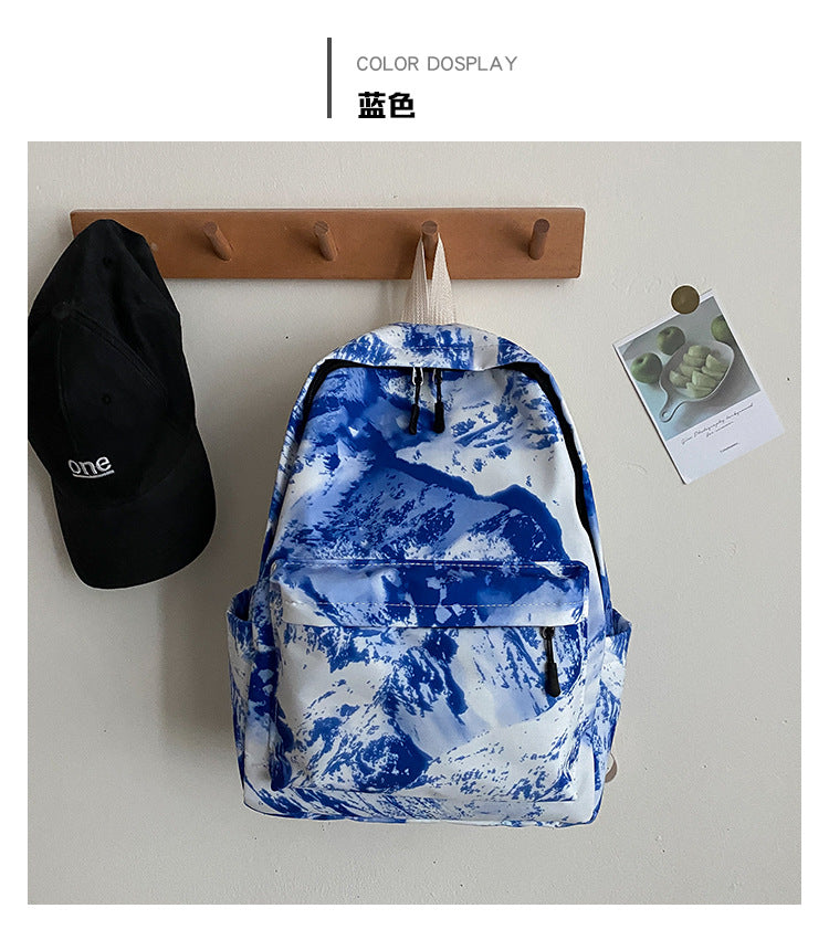 Women's Trendy Abstract Oil Painting Canvas Backpack - Casual Student & Travel Bag