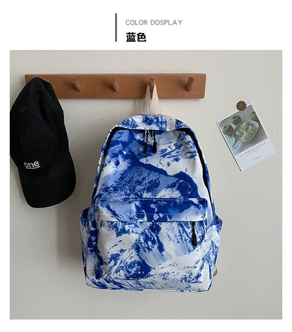 Women's Trendy Abstract Oil Painting Canvas Backpack - Casual Student & Travel Bag